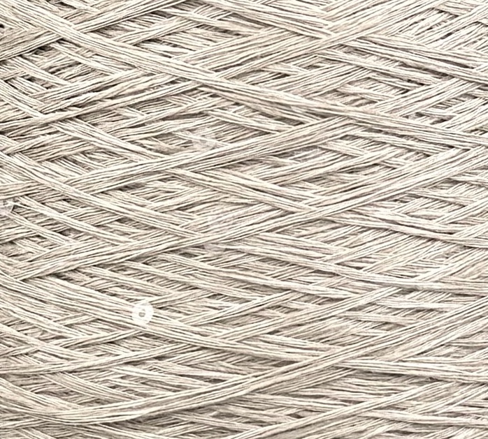 Art. Lino – 100% Leinengarn mit Pailletten col. Perlgrau 580 m / 100 g